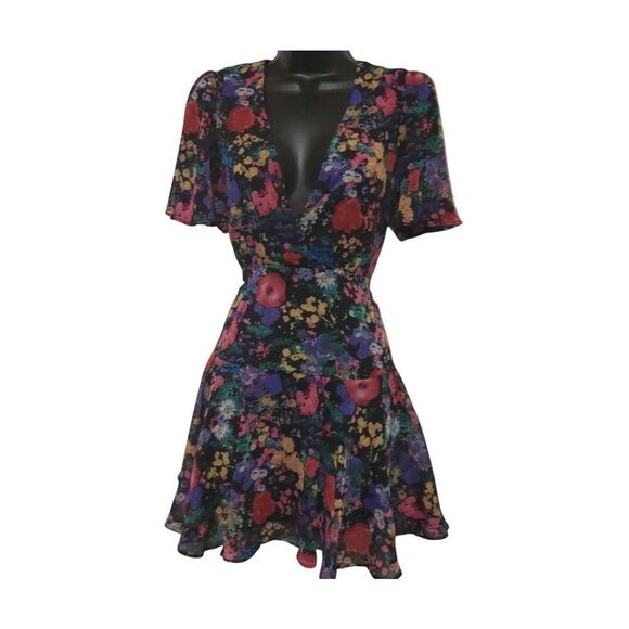 ✨Timing Floral Fit & Flare Chiffon Mini Sz Small dress✨ - Picture 1 of 8